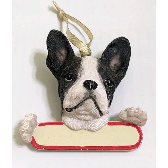 3D Boston Terrier Dog Ornament Name Tag Christmas Tree Holiday New Personalize - Picture 1 of 5
